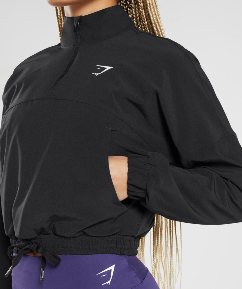 Women's Gymshark Sport Windbreaker Black | CA 58A17D